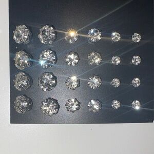 Sparkling Crystal Stud Earrings Set